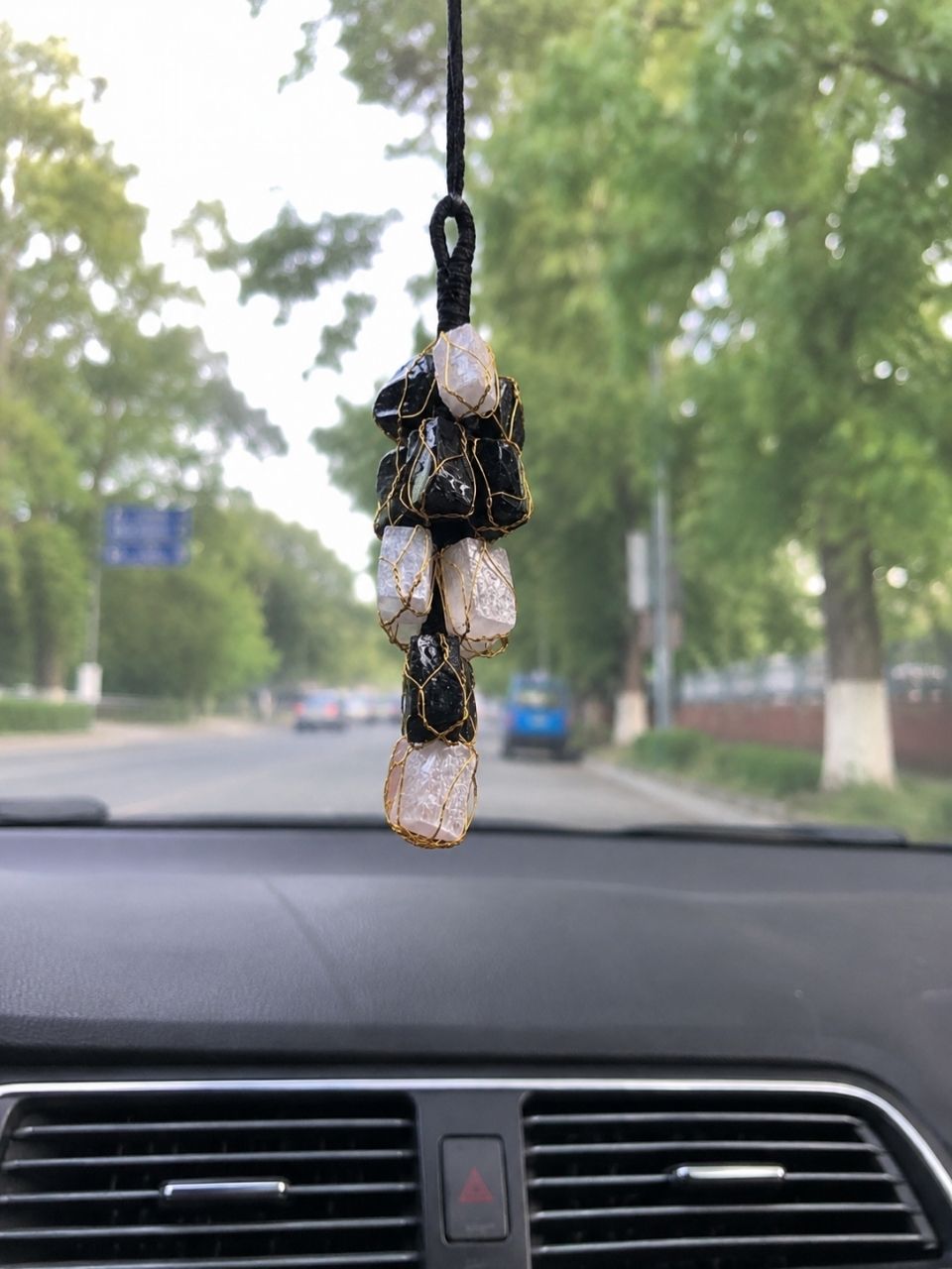 Black Tourmaline & Selenite Protection Hanging